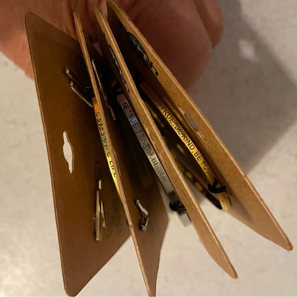 Cool jewels Candace Lauren bracelets gold silver inscribed set/4 - Picture 3 of 7